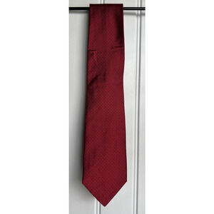 Jos A Bank Red with Black Dots Designer Tie Silk Necktie